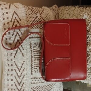 Reaction Kenneth Cole Red Leather Shoulder Bag